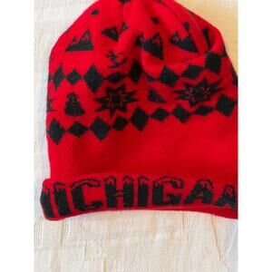 Michigan Red Acrylic Knit Cap